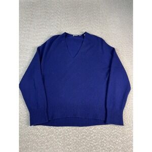 Vince Sweater Womens Small Blue 100% Cashmere V Neck Long Sleeve Pullover